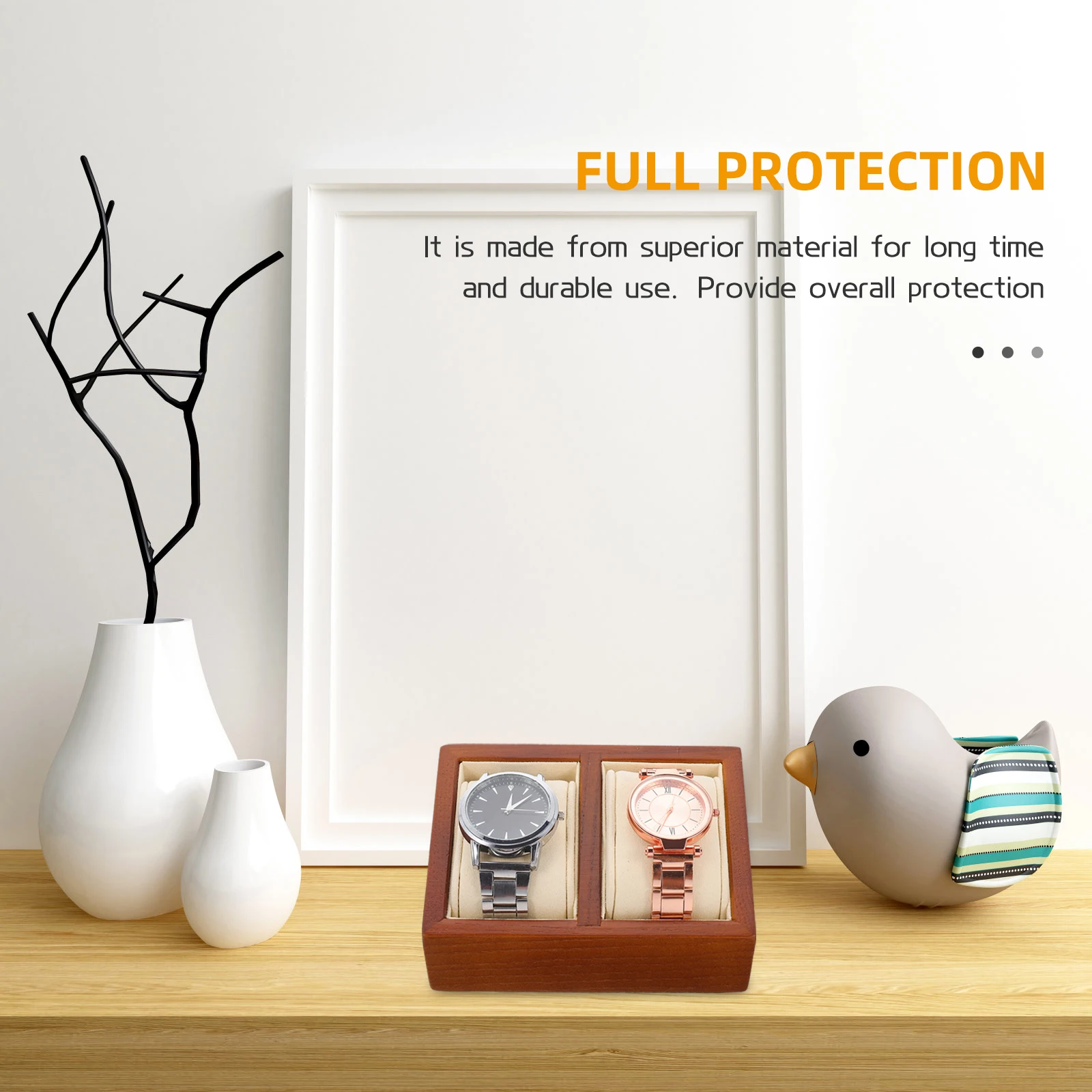 

Wooden Watch Display St Durable High Grade Material Multi Use Base Case Microfiber Container For Bedroom Store Decor