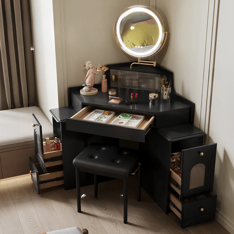 Modern French Integrated Vanity Cabinet Makeup Corner Display Small Unique Dresser European Minimalist Coiffeuse Furniture Home