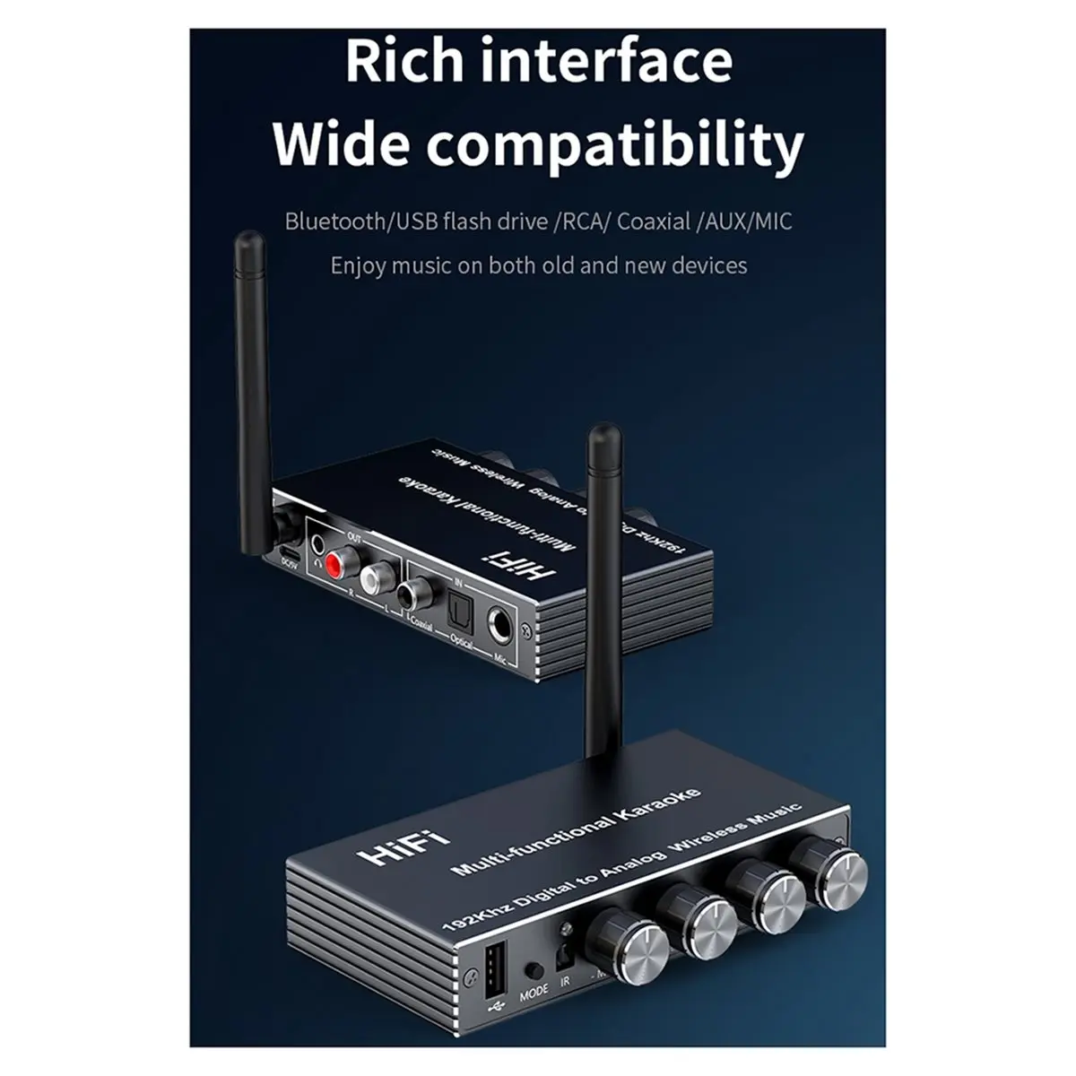 New Bluetooth 5.4 Audio Receiver Digital Converter 3.5mm AUX for Coaxial USB U-Disk Karaoke Stereo Adapter