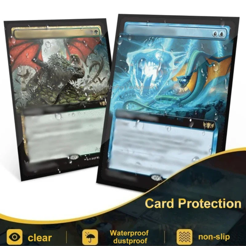 100 قطعة من أكمام البطاقات المميزة غير اللامعة المتوافقة مع بطاقات التداول MTG Pokemon ولعبة اللوحة ذات الحجم القياسي الرياضي