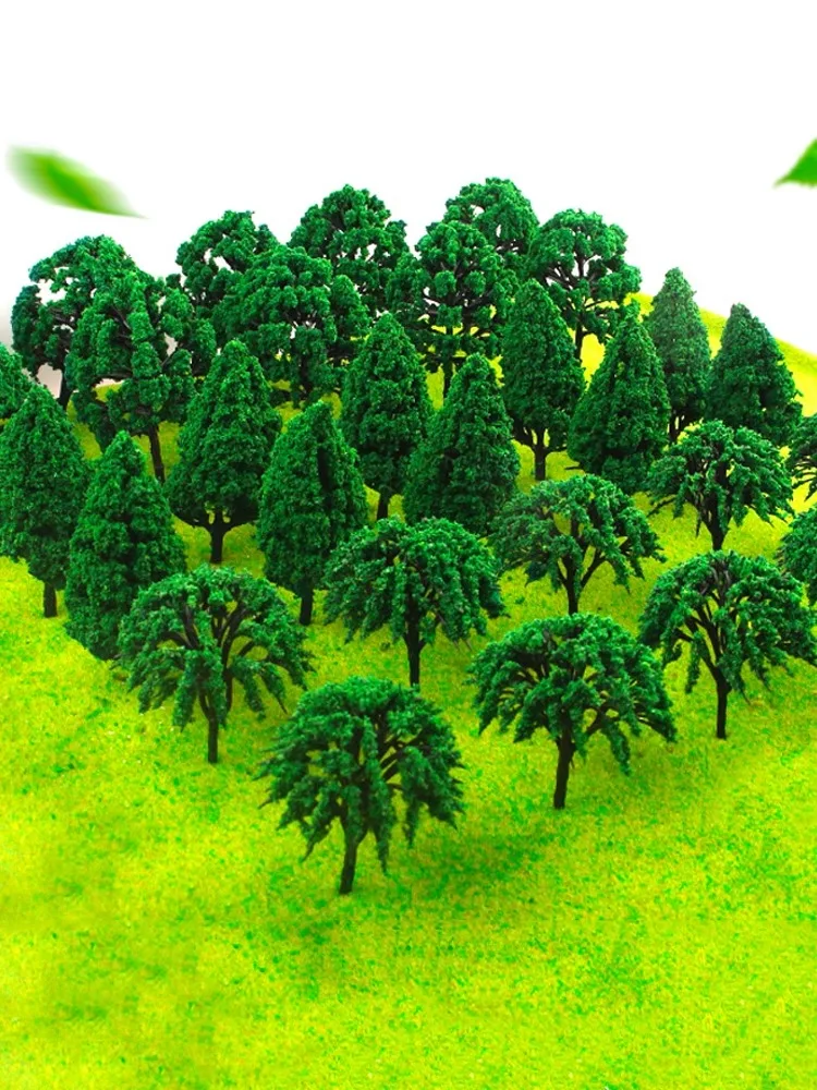 Model Trees Mixed Forest Miniature Figurines Fairy Garden Accessories Ornament Trunk Plant Train Scenery landScape Ature Layout