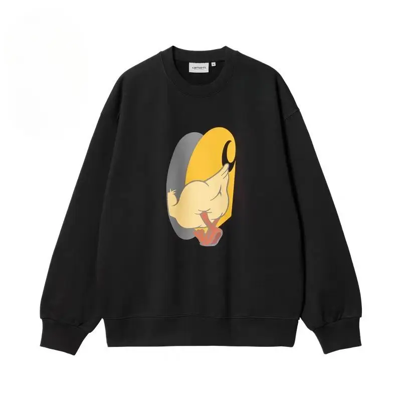 

Autumn Winter Cartoon Duck Pattern Printed Women Hoodies Loose Casual Fashion Trend Unisex Sweatshirt Round Neck Brand Tops