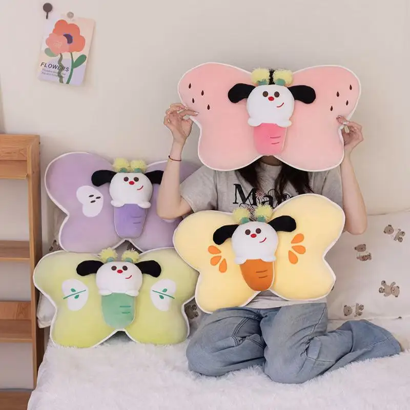 Película Anime que rodea la felpa 50cm fruta dulce mariposa almohada juguete súper suave lindo regalo perfecto para niños