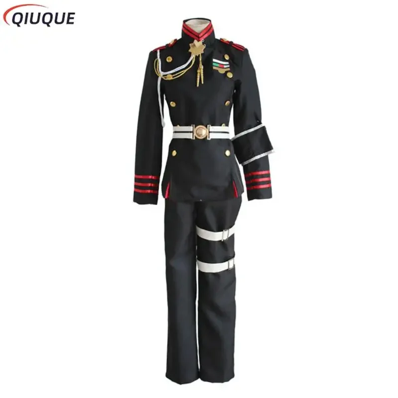Ichinose Guren Cosplay Seraph of the end Cosplay Costume Wig Anime Owari no Seraph Military Uniforms Men Black Suit Outfits