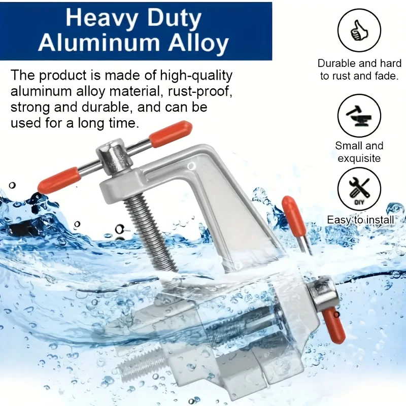 Multifunctional 3.5-Inch Aluminum Mini Bench Vise - Table-Mounted Flat Plier Tool for Jewelers & Hobby Use