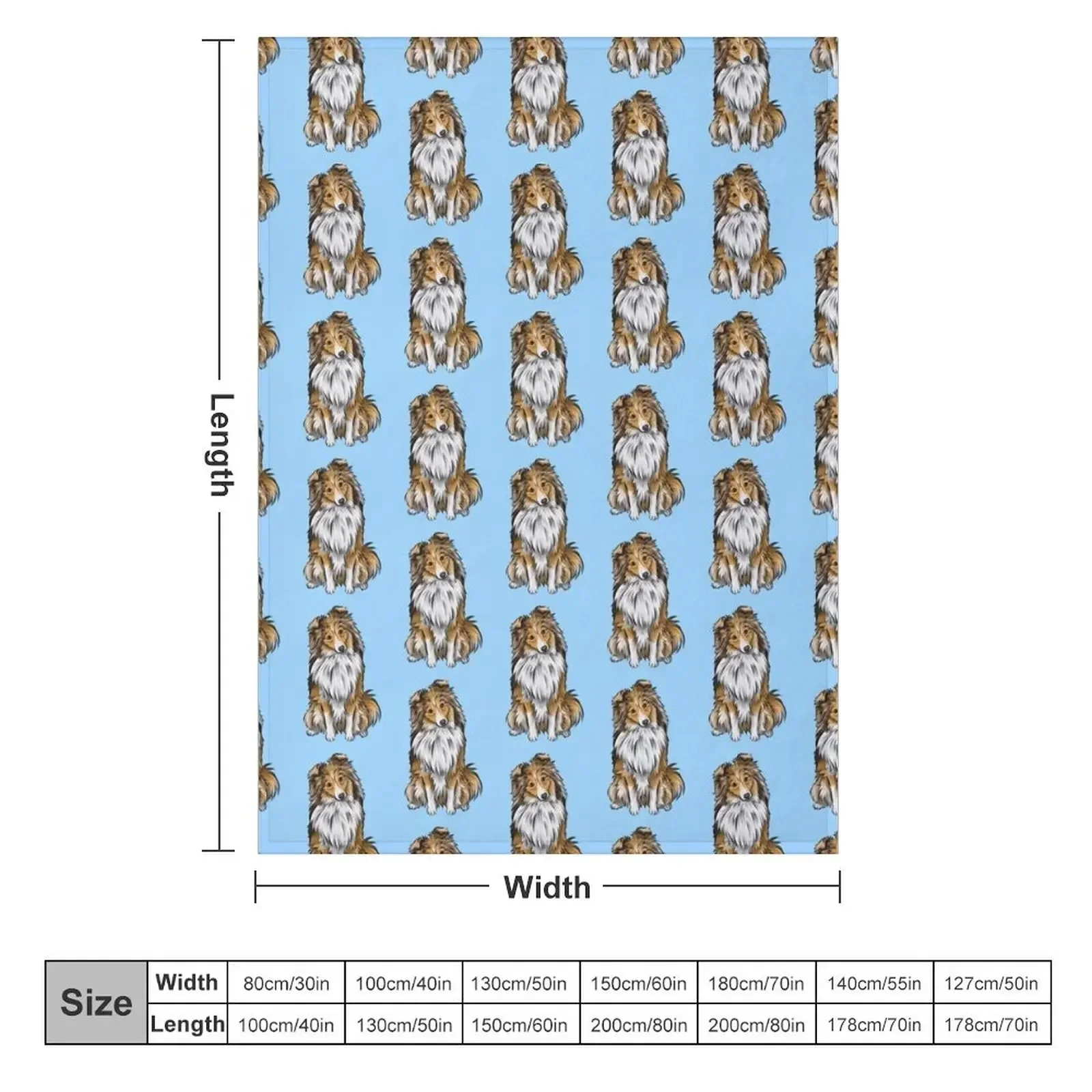 Sheltie Shetland Sheepdog Mahogany Sable Cute Dog Art Throw Blanket warm for winter Warm Thermal Kid'S Blankets image 2