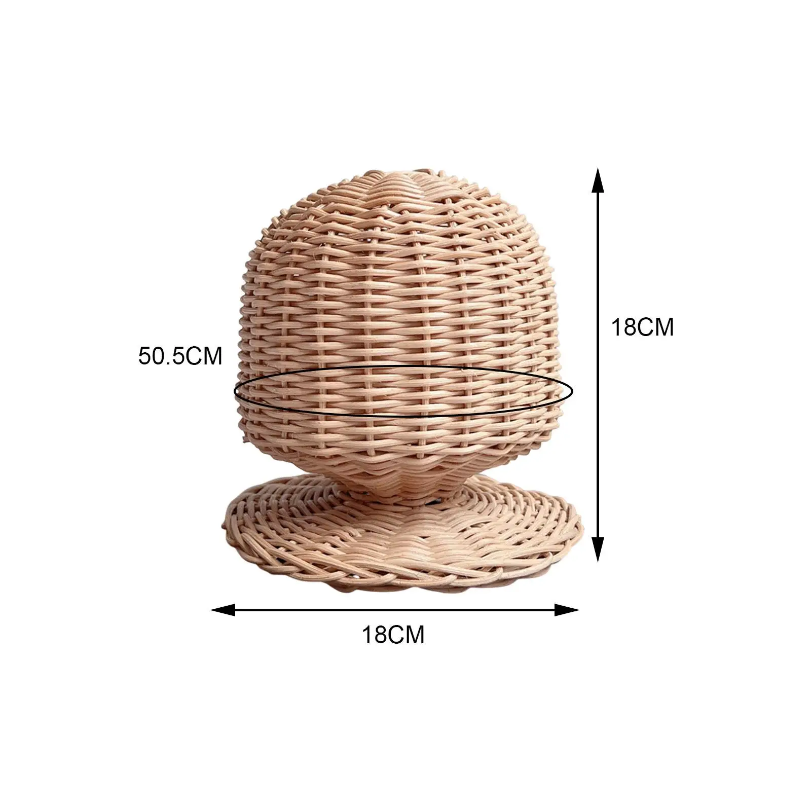 Tabletop Rattan Hat Rack for Hats Wigs Storage Display Stand Freestanding Durable Organizer for Home Office Restaurant Decor
