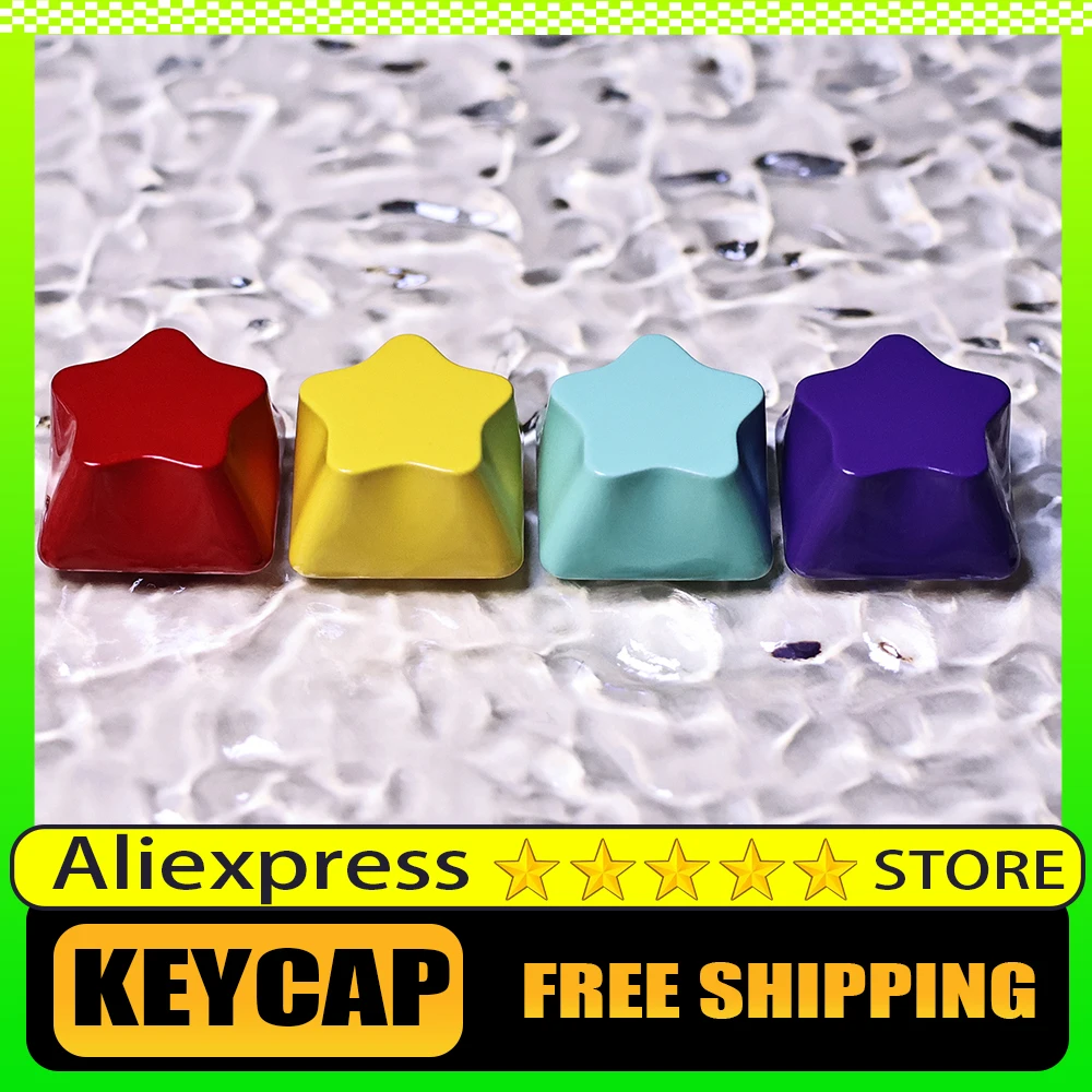 

Original Star Artisan Keycap Custom Cute Aluminum Baked Paint Keyboard Cap1U Gaming KeyCap for Mechanical Keyboard Accessories