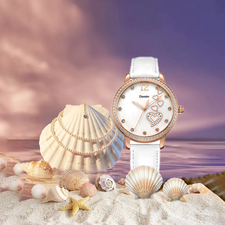 Deesio женские роскошные кварцевые часы с сапфировым стеклом из стали 316L модные повседневные Reloj Mujer водонепроницаемые 30 м аналоговые наручные часы подарки