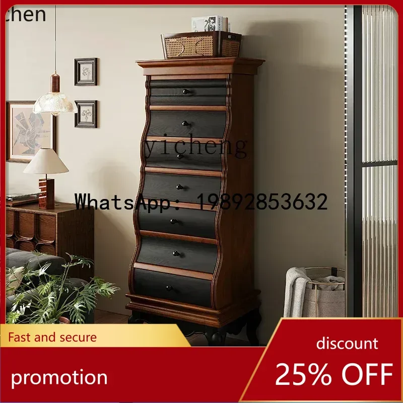 

HT retro solid wood drawers, living room against the wall, porch corner storage, bedroom decorative cabinet