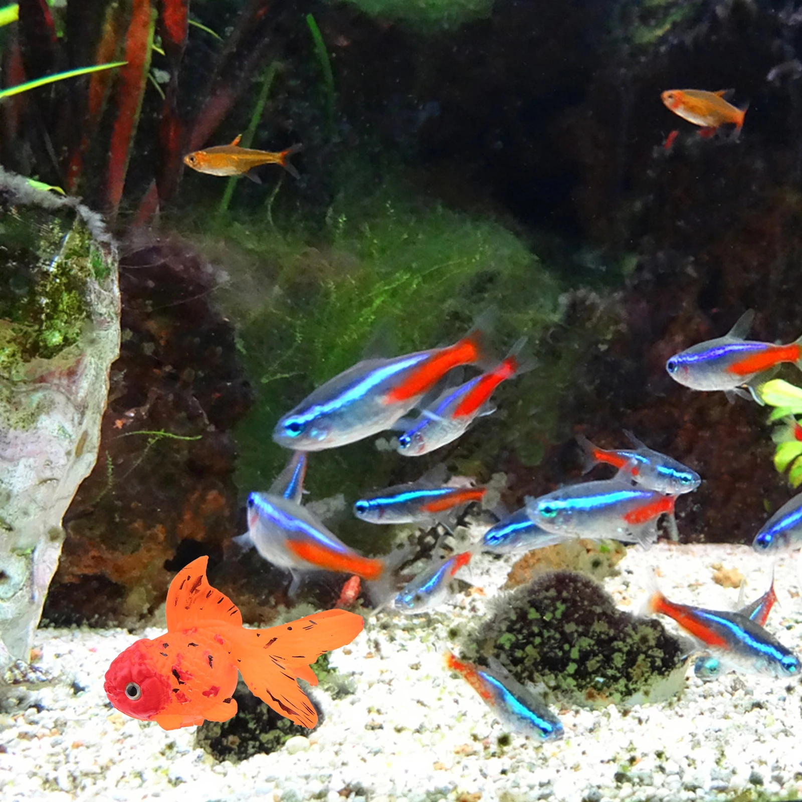 

2PCS Artificial Decorations Fish Tank Goldfish Decor Durable Marine Sea Tank Silica Gel Lifelike Aquarium Decor