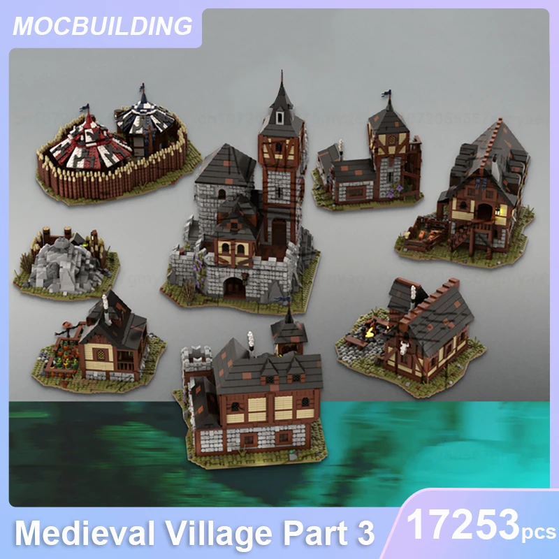 

Medieval Village Part 3 Model 8 Set Castle MOC Building Blocks DIY Assemble Bricks Architecture Display Xmas Toys Gifts 17253PCS