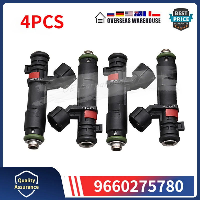 9660275780 Fuel Injectors 4PCS For Peugeot 307 308 407 807 Citroen C4 C5 C6 C8 Fiat 1984F8