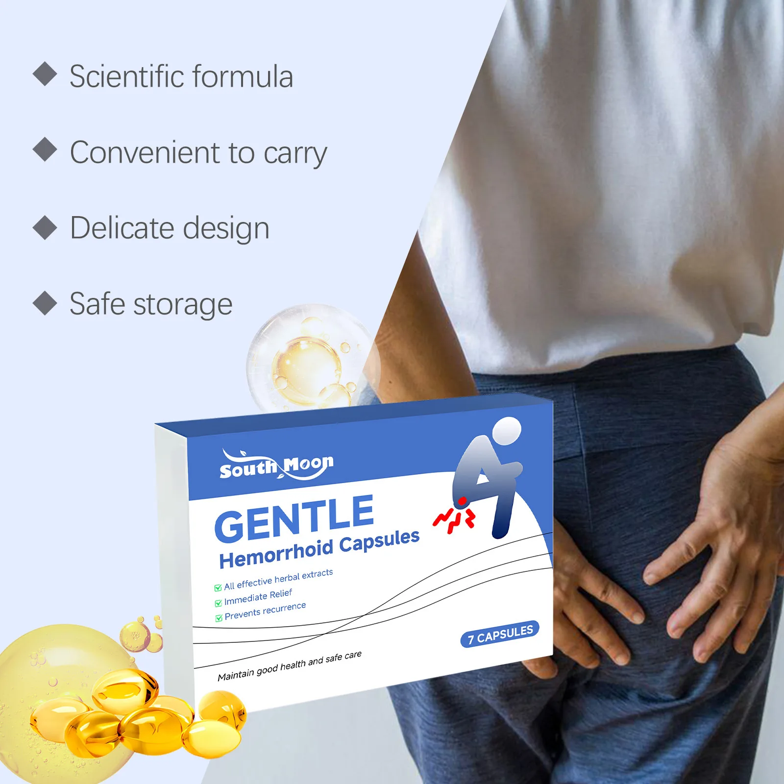 

Body Care Capsules for Men Gentle Cleansing Nourishing Skin Daily Care Capsules Health Care Supplies and Equipment