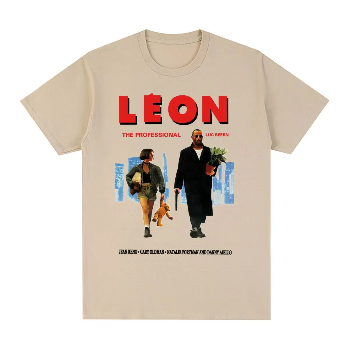 Leon Movie The Professional Vintage T-shirt Classic Film Cotton Men T shirt New Tee Tshirt Womens Tops