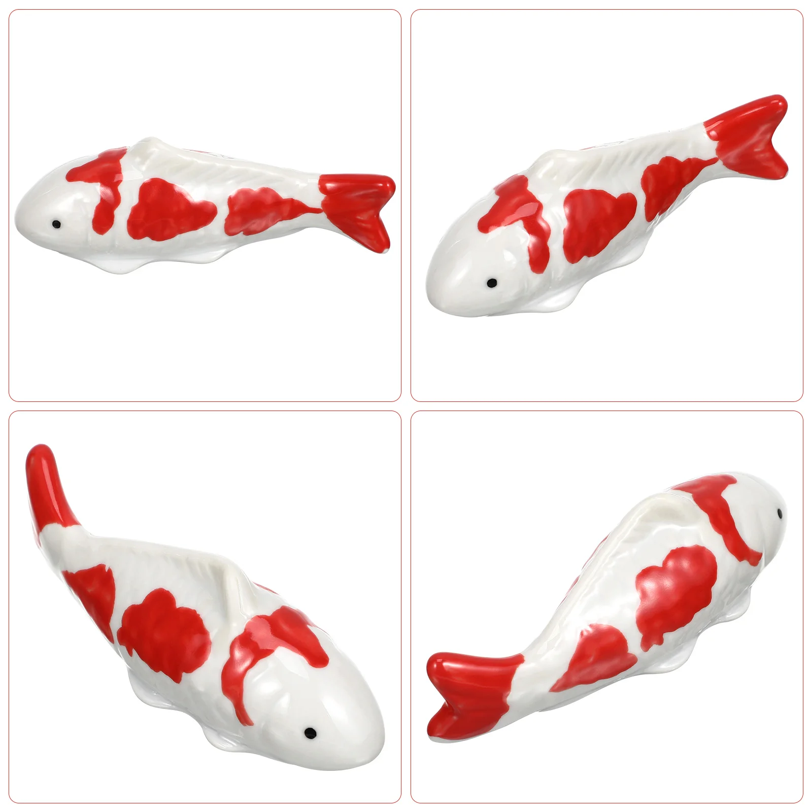 2 Pcs Fish Ornament Small Ceramic Swimming Koi Carp Tank Decor Orange Floating for Pond Miss