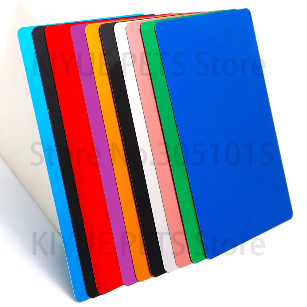 100PCS Portable Metal Business Card Aluminum Blank 0.2mm/0.45mm Laser Engraving Special Logo Printing Customizable Office