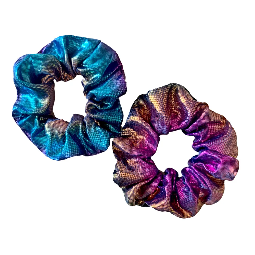 Double Sided Gold Foil Gradient European And American Laser Colon Hair Accessory With Multi-Color Hair Rings