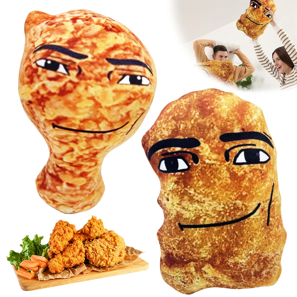 Peluche a Forma di Nugget di Pollo, Divertente Cuscino a Forma di Grande Pollo, Simpatico Giocattolo Imbottito per Bambini e Adulti