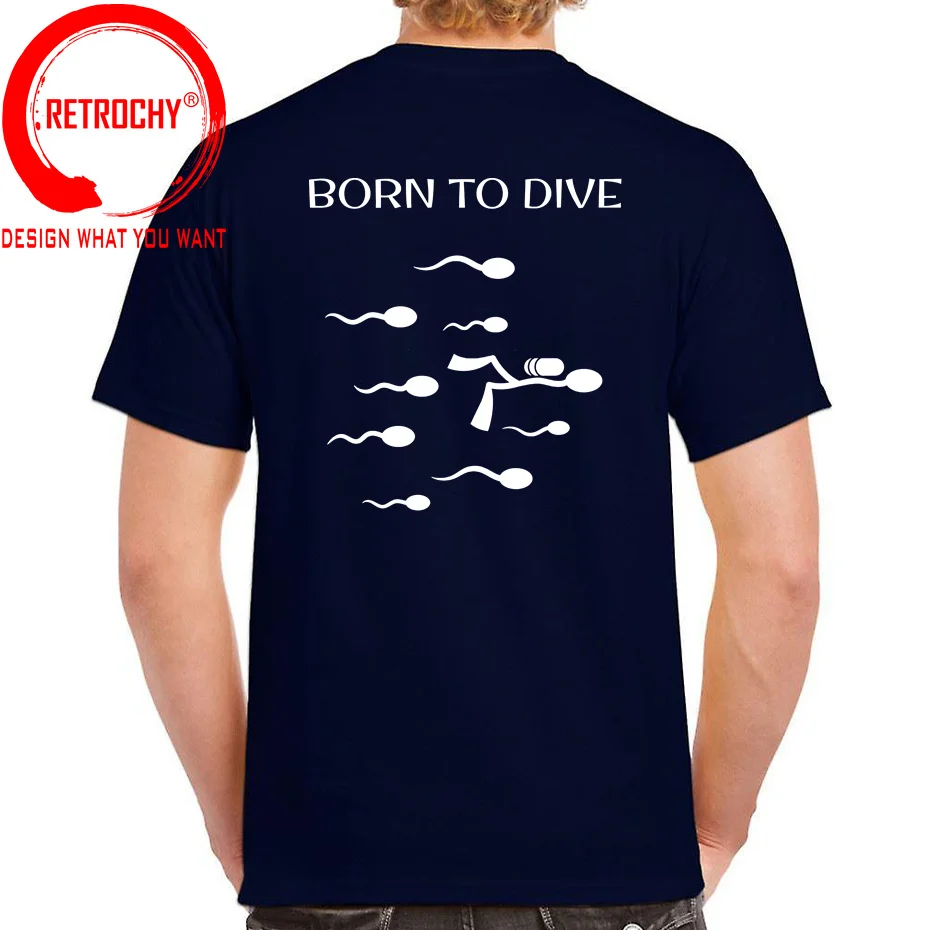 Scuba Diving Flag Freediving Gift T-Shirt Funny Born to Dive T Shirt men Humor Anime Swimming Sperm T Shirts male Tops Tee Shirt