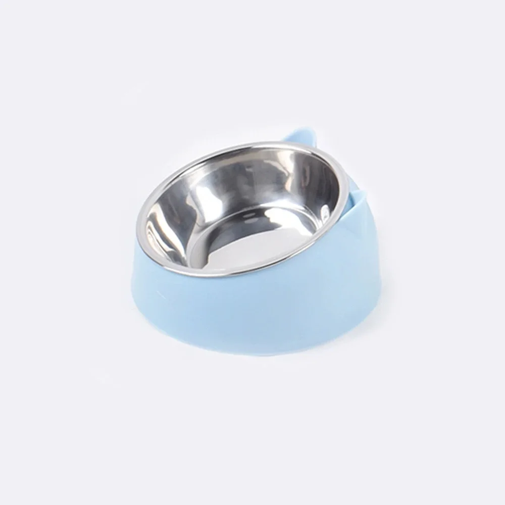 

Custom Cat Dog Bowl 15 Degrees Raised Non Slip Puppy Base Cat Food DrinkingStainless Steel Water Feeder Tilt Safeguard Neck Pet
