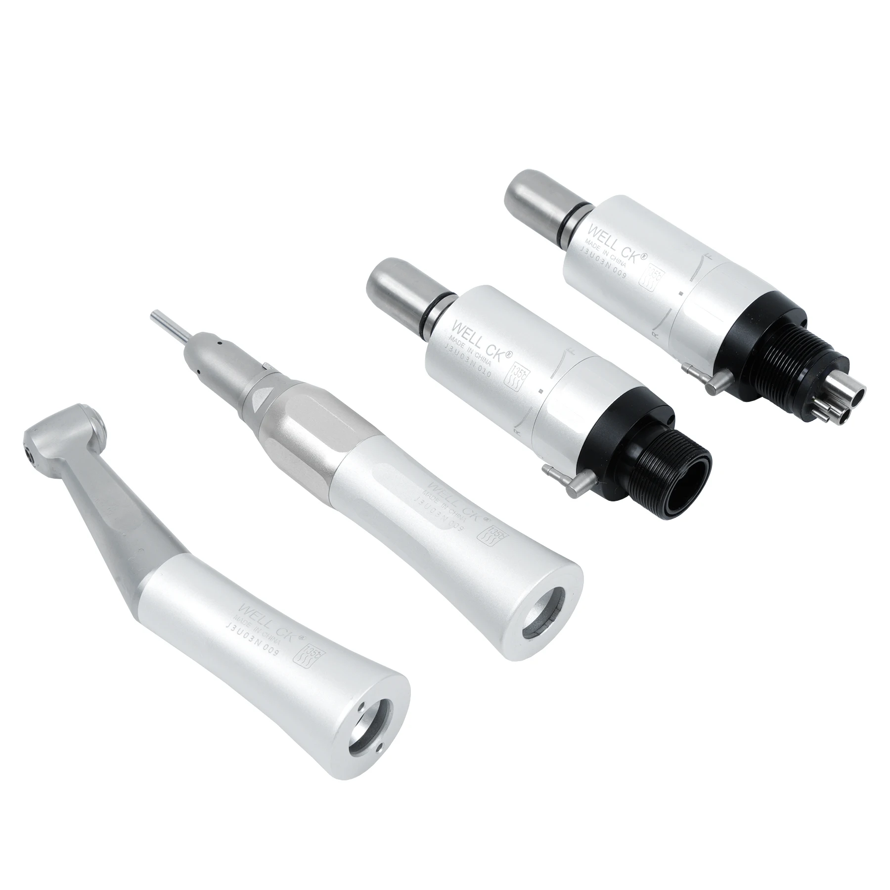 Dental Low Speed Handpiece Set FX Contra/Straight Angle Handpiece 4/2 Holes Air Turbine Motor External Water Spray Dentist Tools