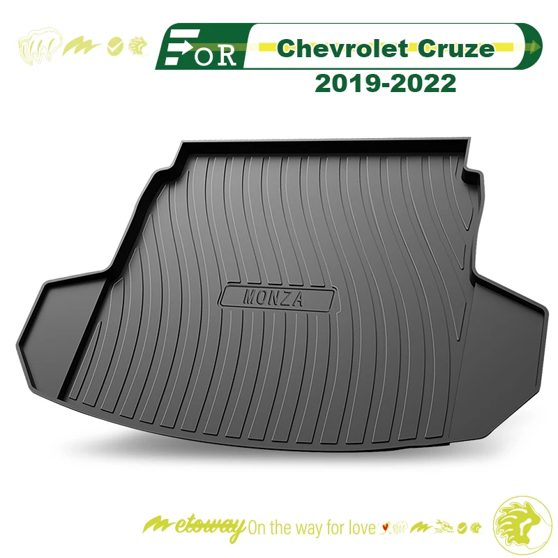 For Chevrolet Cruze 2019-2023 Custom Fit Car Trunk Mat All Season Black Cargo Mat 3D Shaped Laser Measured Trunk Liners