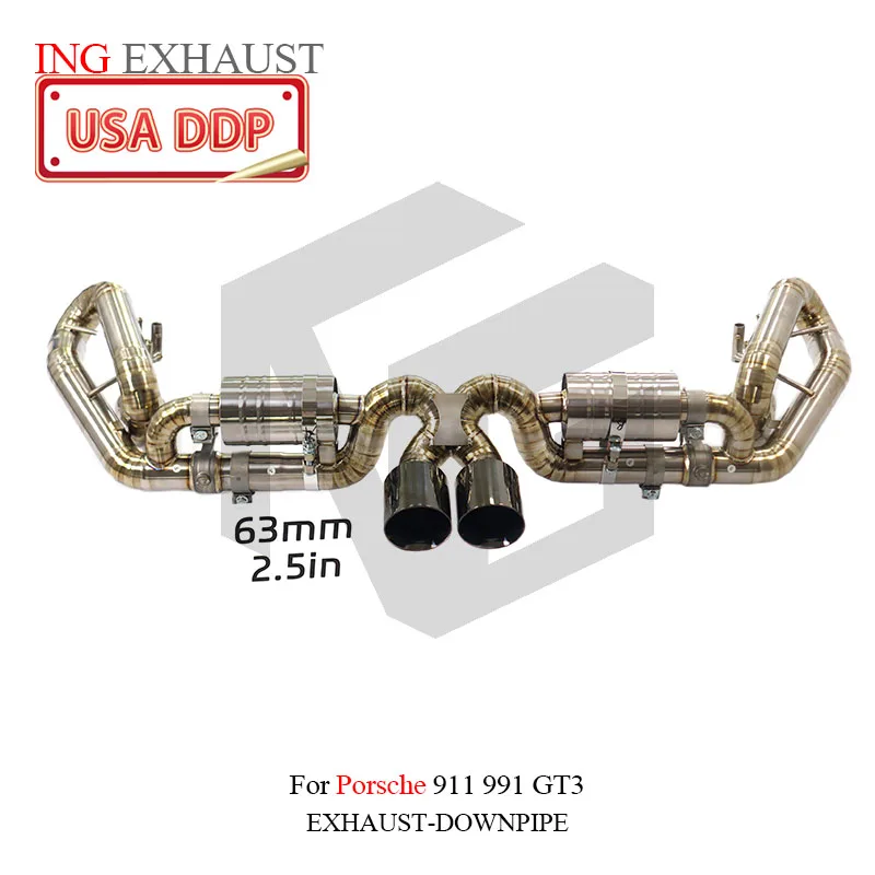 

ING Valve Titanium for Porsche 911 Exhaust 991 GT3 Catback Race Muffler Performance Vacuum Remote Engine Exhaust System