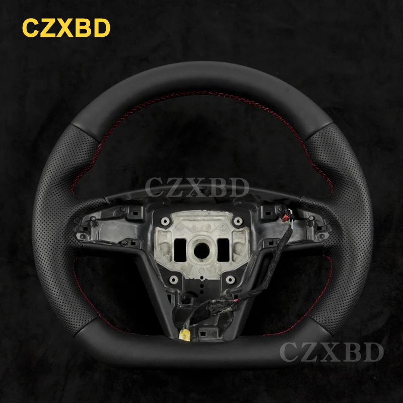 

Fit For Tesla Model S Model X 2022 2023 2024 Black Leather Steering Wheel High Quality Customized