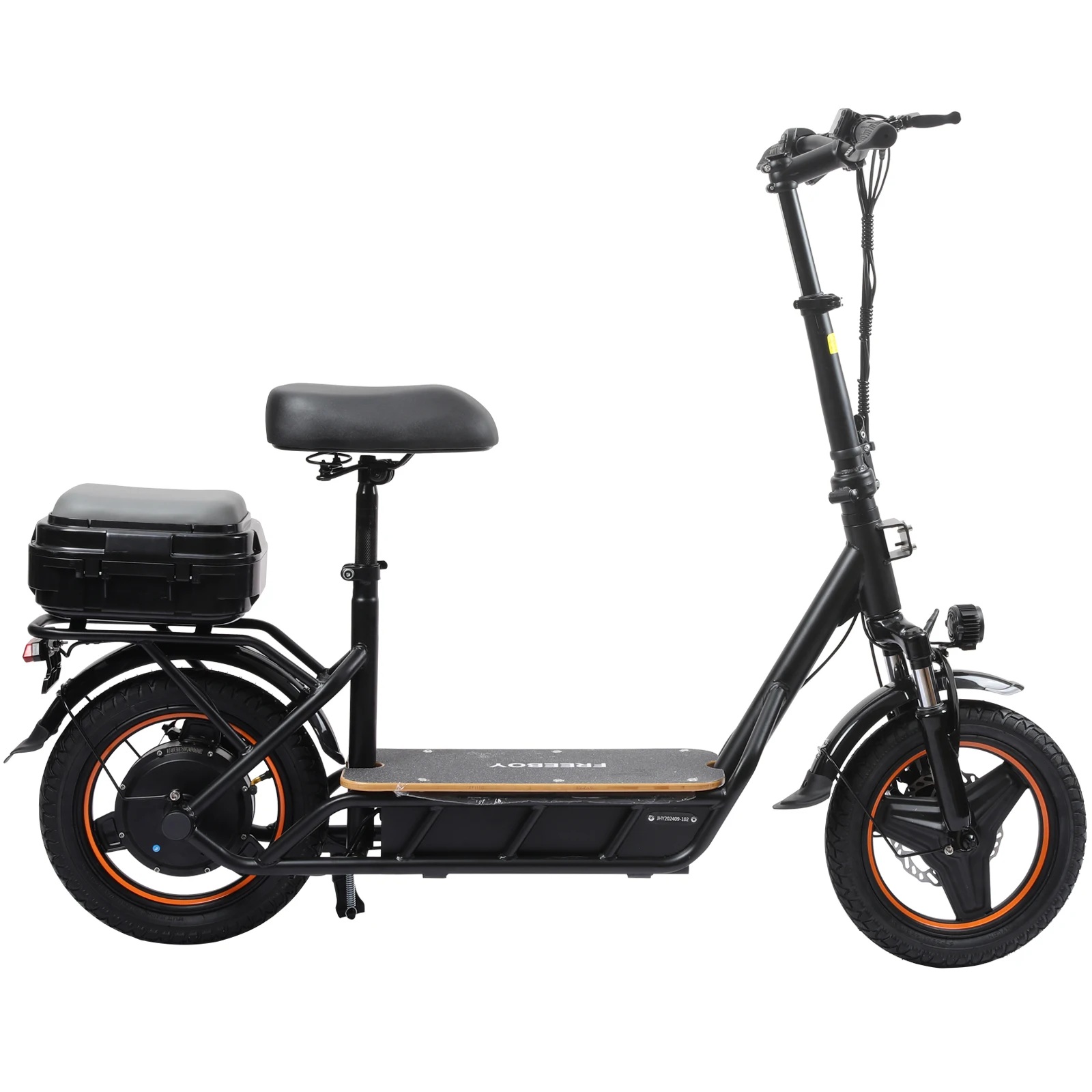 500W High-Power Motor Electric Scooter for Adults Foldable Range 25 Miles 48V Lithium Battery Power Supply Includes Seat Basket
