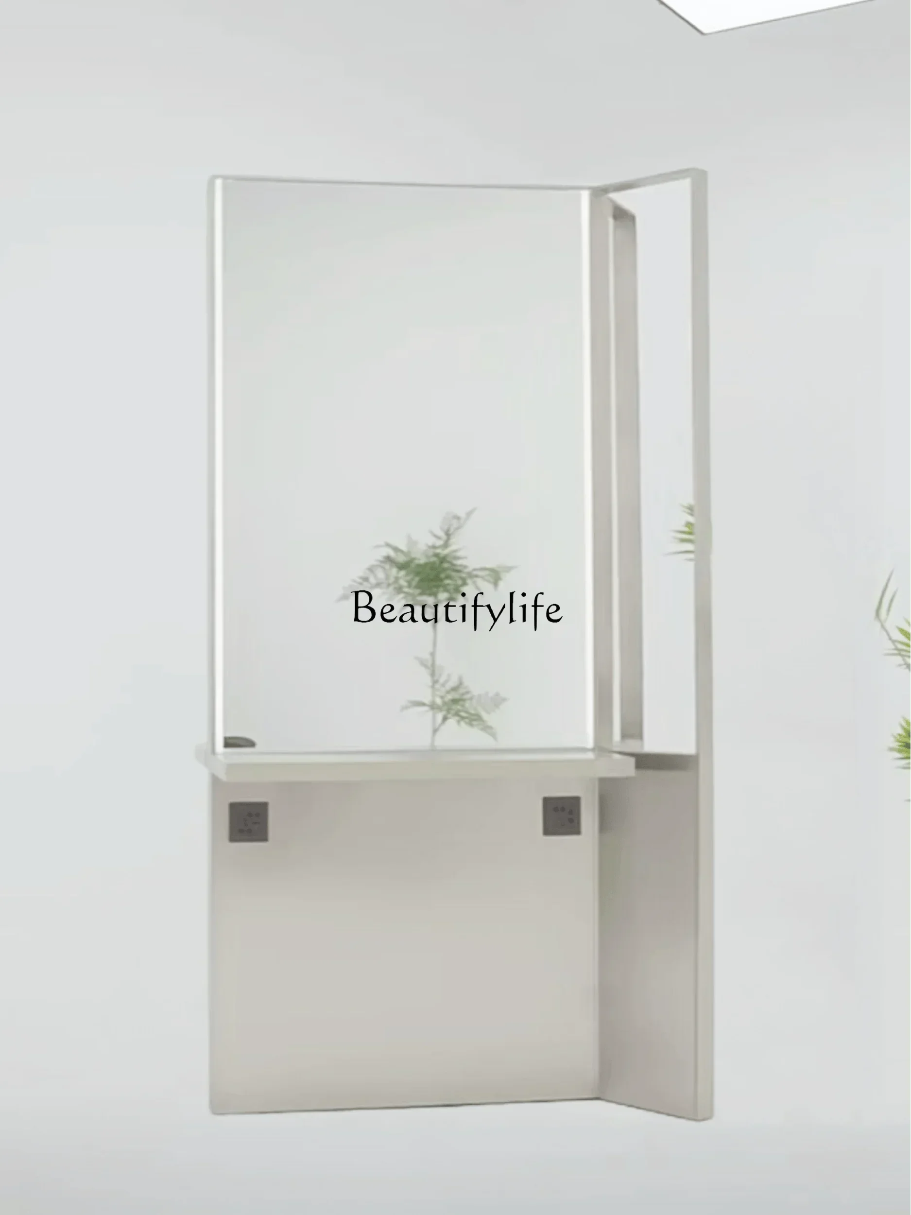 For Hair Salon One-Piece with Table Board Trifold Mirror Single-Sided Speed Shear Mirror