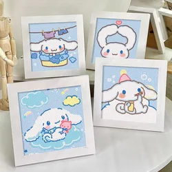 Sanrio elmas boyama yapıştırıcı malzeme paketi karikatür sevimli Cinnamoroll el yapımı DIY elmas nakış çocuk doğum günü hediyesi