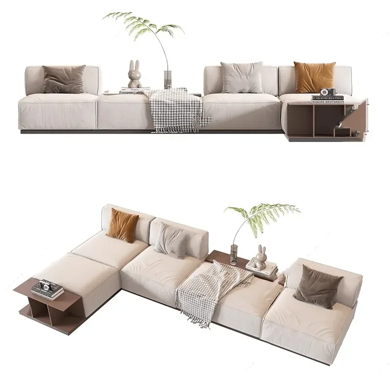 Nordic light luxury modern simple living room fabric sofa small apartment inline three-seater designer sofa furniture