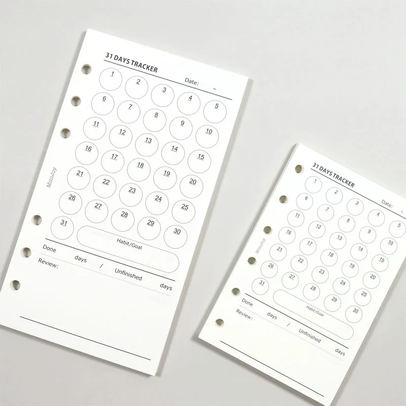 Minimalist Ledger Loose Leaf Paper A6A7
