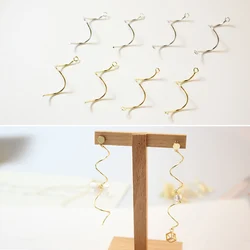 6PCS 14K Gold Plated Brass Curved Wire S Shaped Connector Link Rod Jewelry Material Accessories DIY Making Supplies