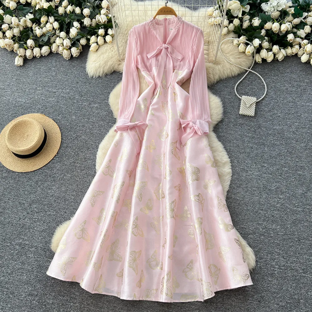 

Long Dress Women Dresses Tight Waist Vestidos Y2k Streetwear V Neck Full Sleeve Lace Up Print Elegant Party Night Work 2026