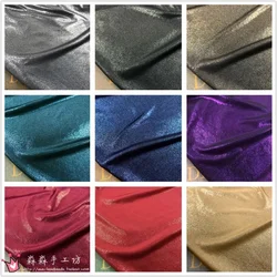 Stretch Glitter Fabric By Meters for Pants Skirts Swimwear Decoration Diy Sewing Cloth Textile Thin Soft Shiny Plain Blue Red