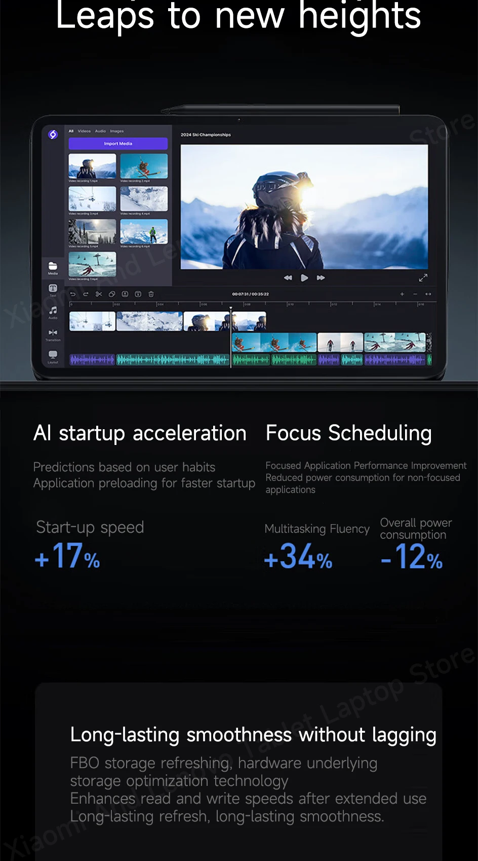 Xiaomi Tablet Xiaomi Pad 6S Pro 12.4 Snapdragon 8 Gen2 12.4" 3K 144Hz Display Hyper OS 10000mAh 120W Super Fast Charge Tablet PC
