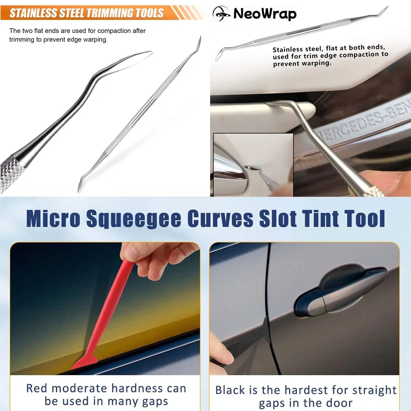 Fenster Tönung Kit Auto Wrap Werkzeuge mit Filz Rakel Allzweckmesser Schaft Dichtung Rakel Vinyl Wrap Magnet Halter Kit Abdeckung Werkzeug – Detail 16
