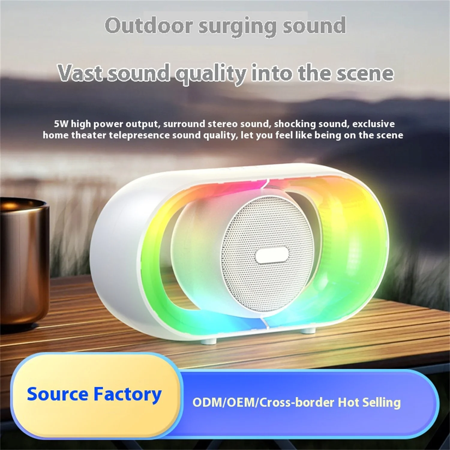 

U8 Cool Outdoor Camping Desktop Atmosphere Night Light Bluetooth Speaker, Portable RGB Light Speaker