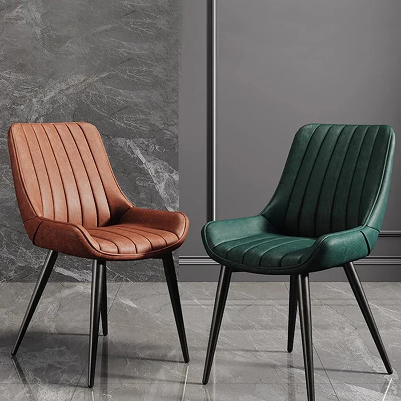 

Italian Luxury Leather Dining Chair Scandinavian Modern Backrest Stool Commercial Restaurant Home Office Ergonomic