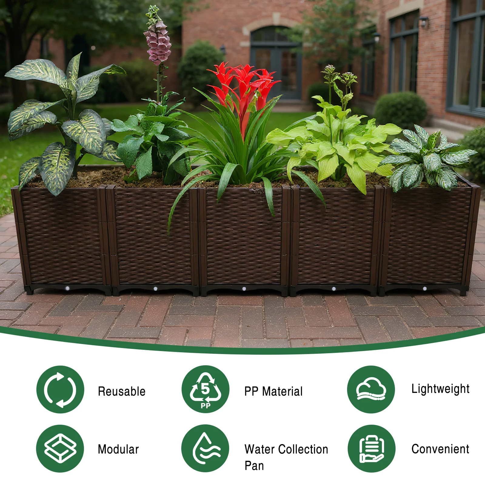 

Large Planters Elevated Garden Boxes Outdoor Raised Plant Pots for Vegetables Flowers Herbs