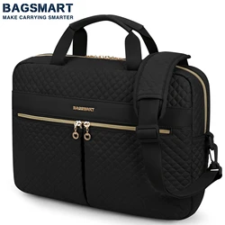 Bagsmart 15.6 Inch Grote Laptoptas Case Aktetas Voor Vrouwen Schouder Handtas Notebook Pouch Kantoor Reizen Zakelijke Computer Tas