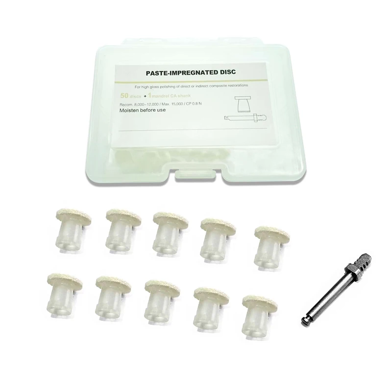 Dental Polishing Paste-Impregnated Disc Kit Composite Finishing Disc +1Pcs Mandrel Dentistry Materials Teeth Whitening Tools