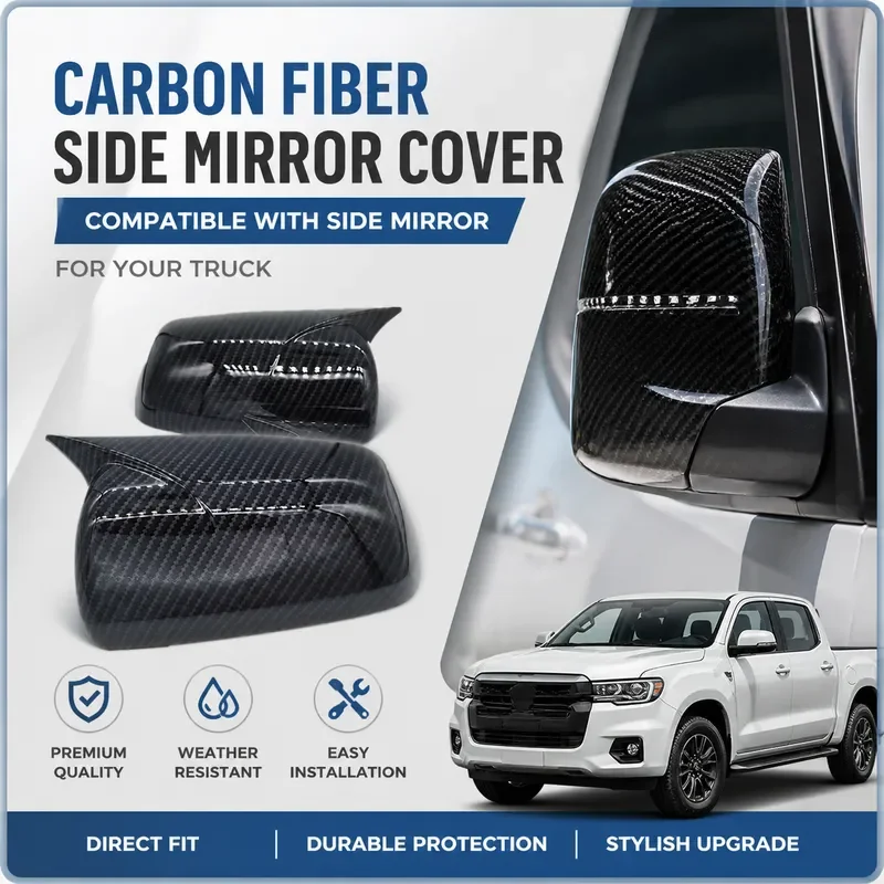 For Mitsubishi Lancer Evolution EVO 10 Carbon Fiber Rearview Mirror Cover Devil Ear Shell 2009-2013 Car Styling Accessories