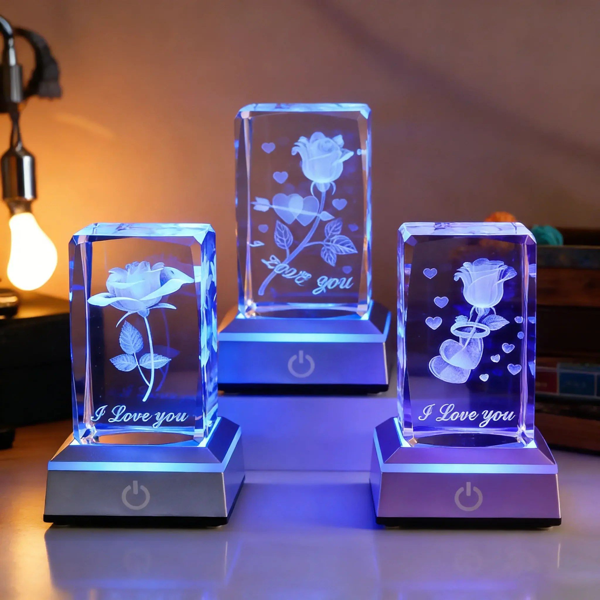 3D Rose Series Crystal Multicolor Décor Collectibles, Classic Romantic Creative Gifts for Women-Valentine's Day,Mother's Day,Birthday,Christmas,Memorable Dates luxury valentines Gifts for Her,Girlfriend,Lover,Friendship Perfect Surprise Idea view 5