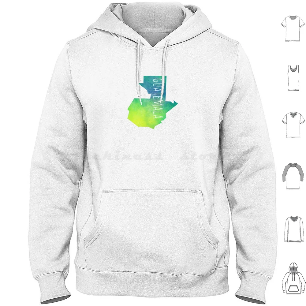 Guatemala Hoodies Long Sleeve Guatemala Colour Map To Travel Watercolor Abstract Geometric Modern Stylized