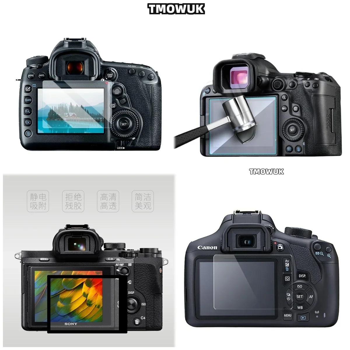 

For Canon R6 R7 Tempered Glass Film For Screen 9H Hardness HD Clear Anti-Scratch Camera Display Protector