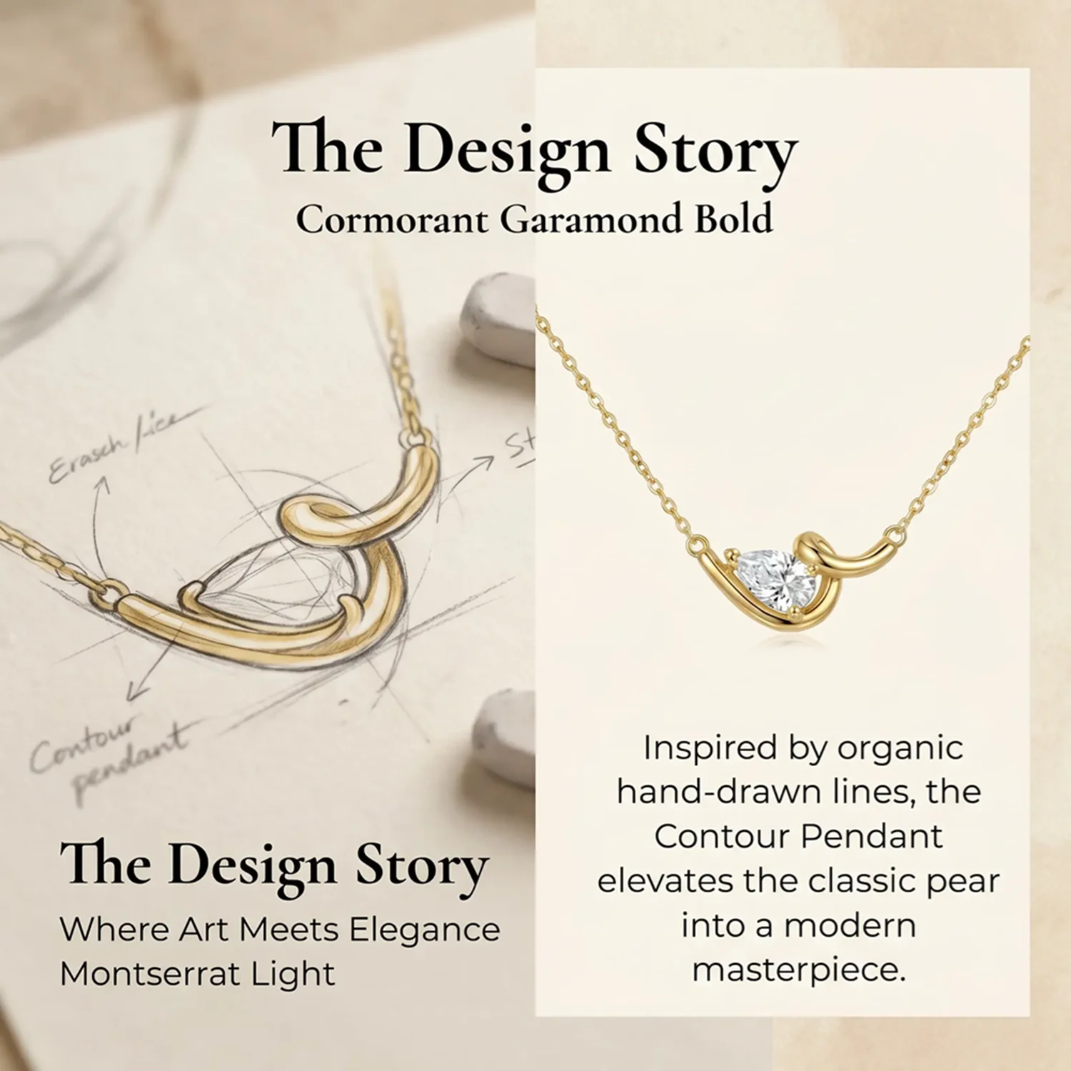 Moonmory Halskette mit tropfenförmigem Messinganhänger im schlichten Design für Damen, 18 Karat vergoldet, 50 cm verstellbare Kette, Muttertag – Detail 14