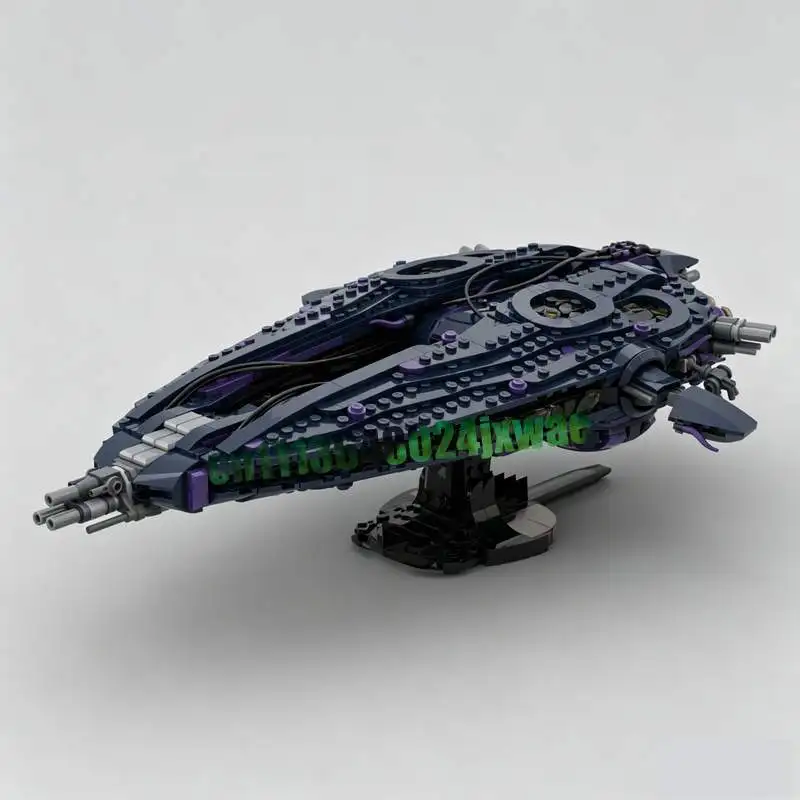 NEW 1322Pcs Sci Fi Alien Hive Ship Model Custom Puzzle Technical Diy Assembly Building Blocks Toy Gift Sci Fi Collection Display